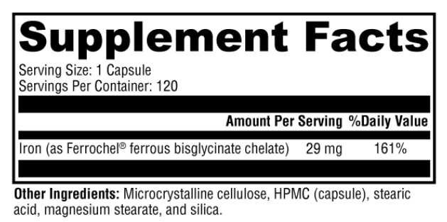 Iron Avail – Bioavailable Iron Glycinate 120 - myvibrantstore