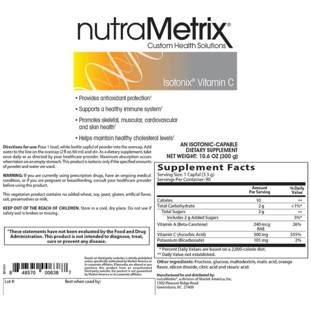 nutraMetrix Isotonix® Vitamin C - Single Bottle (90 Servings) - myvibrantstore
