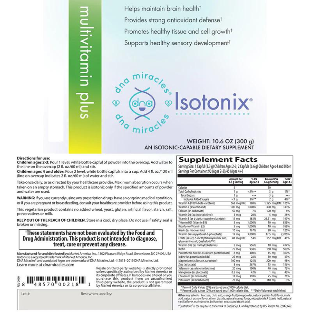 nutraMetrix DNA Miracles Isotonix® Multivitamin Plus - Single Bottle (90 Servings) - myvibrantstore
