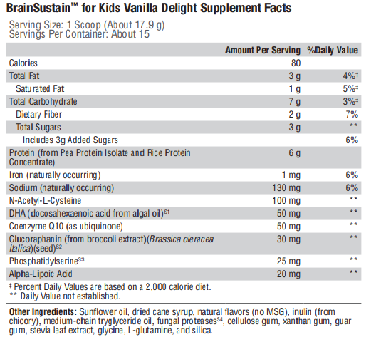 BrainSustain™ for Kids Vanilla Delight 15 Servings - myvibrantstore