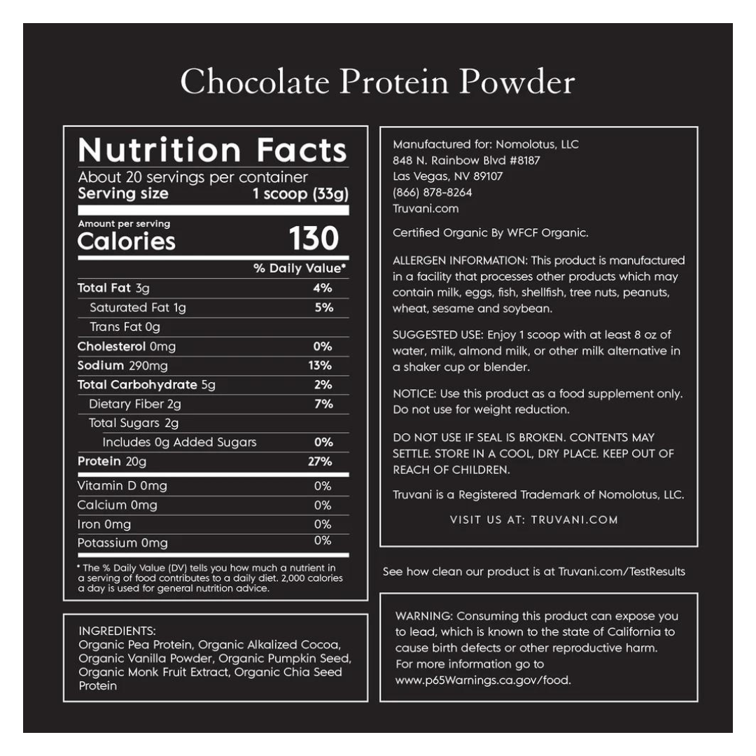 Organic Chocolate Plant Based Protein Powder