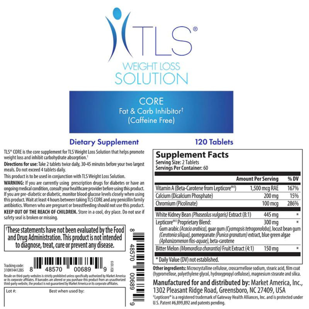 nutraMetrix TLS® CORE Fat & Carb Inhibitor - myvibrantstore